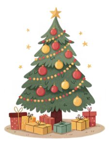 christmas tree with gifts clipart 3