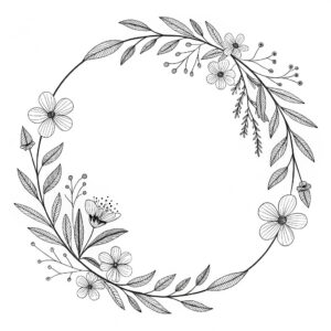 christmas wreath clipart black and white 13