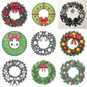 christmas wreath clipart feature