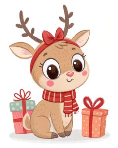 cute christmas reindeer clipart 1