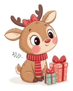 cute christmas reindeer clipart 2