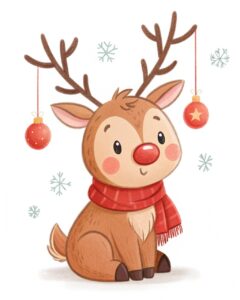 cute christmas reindeer clipart 3