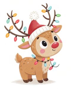 cute christmas reindeer clipart 6