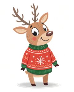 cute christmas reindeer clipart 7