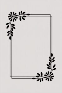 flower border clipart black and white 13