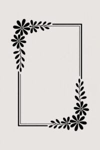 flower border clipart black and white 14