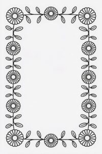 flower border clipart black and white 4