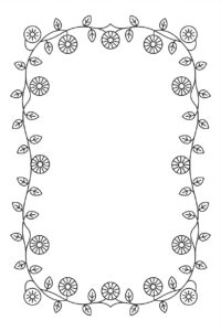 flower border clipart black and white 5