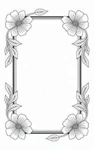 flower border clipart black and white 8