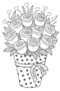 flower bouquet clipart black and white 1