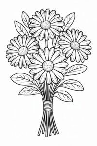 flower bouquet clipart black and white 1
