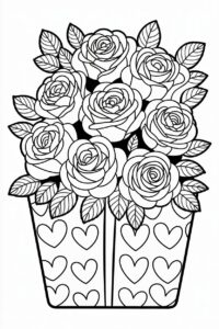 flower bouquet clipart black and white 2