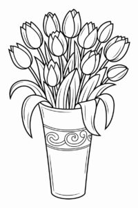 flower bouquet clipart black and white 3
