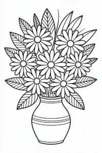flower bouquet clipart black and white 4