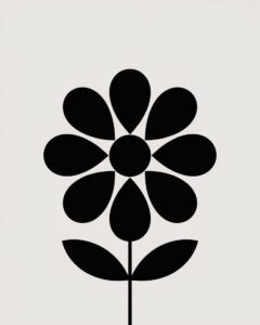 flower clipart black and white 1