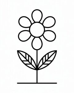 flower clipart black and white 10