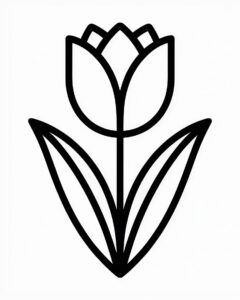 flower clipart black and white 12