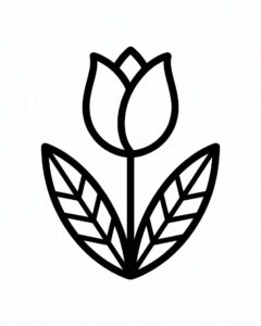flower clipart black and white 13