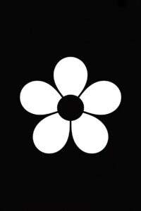 flower clipart black and white 14