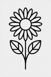 flower clipart black and white 4
