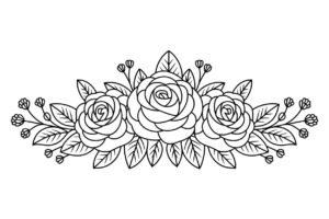 flower clipart black and white free 1