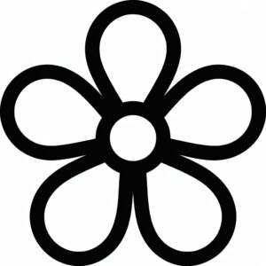 flower clipart black and white free 11