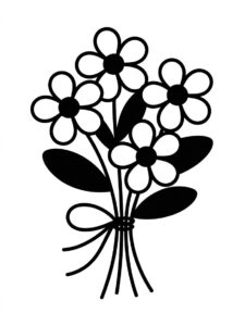 flower clipart black and white free 14