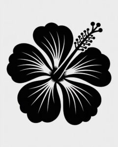 flower clipart black and white free 15