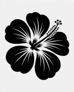 flower clipart black and white free 16