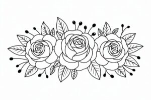flower clipart black and white free 2