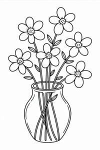 flower clipart black and white free 3