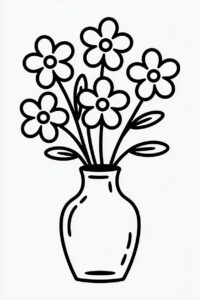 flower clipart black and white free 4