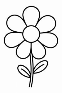 flower clipart black and white free 5