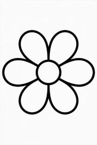 flower clipart black and white free 6