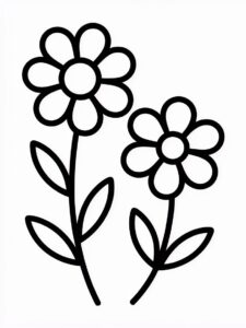 flower clipart outline 10