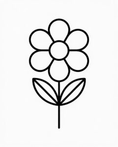 flower clipart outline 7