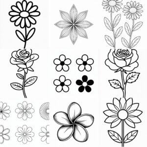 flower clipart outline feature
