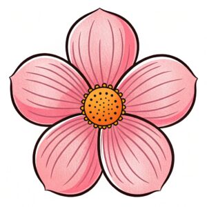 flower clipart pink and yellow 1