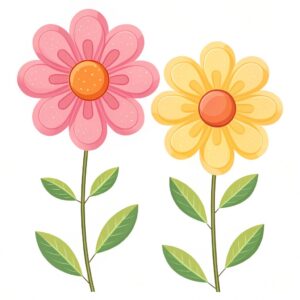 flower clipart pink and yellow 14
