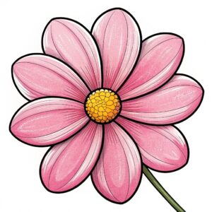 flower clipart pink and yellow 2