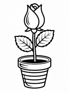 flower pot clipart black and white 2