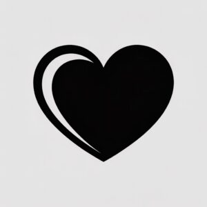 free heart clipart black and white 11