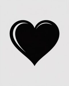 free heart clipart black and white 12