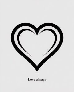 free heart clipart black and white 7