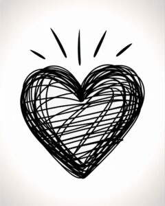 free heart clipart black and white 9