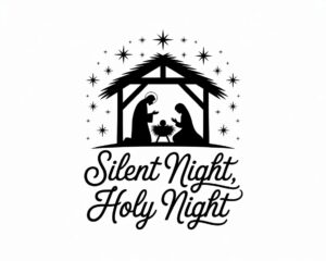 free religious christmas clipart black and white 7