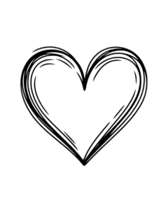 heart clipart black and white 10