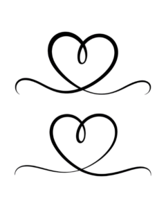 heart clipart black and white 11