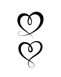 heart clipart black and white 12