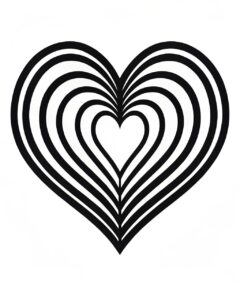 heart clipart black and white 13